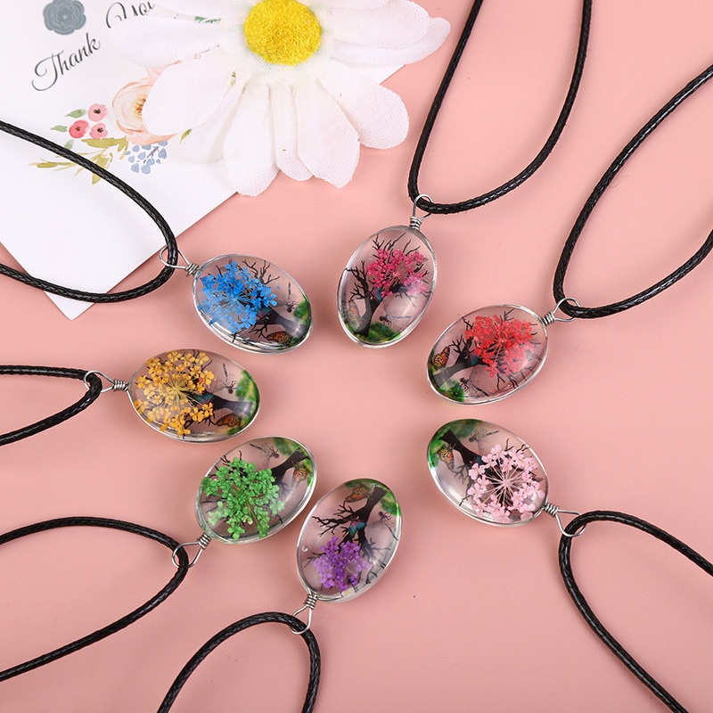 Real Dried Flower Baby's Breat - Birth Flower Necklace avis et prix