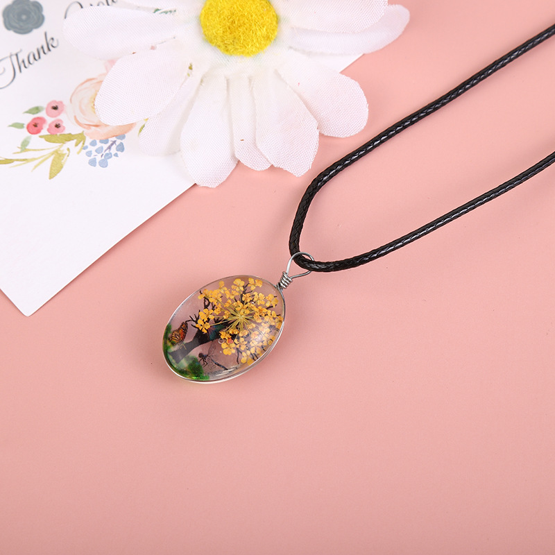 Real Dried Flower Baby's Breat - Birth Flower Necklace avis et prix