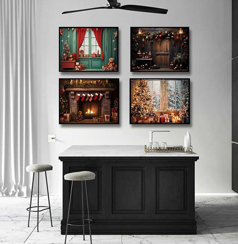 1pc frameless Large Christmas  - Family Tree Print avis et prix