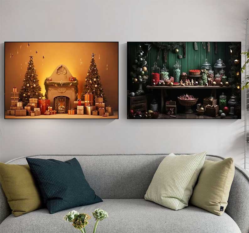 1pc frameless Large Christmas  - Family Tree Print avis et prix