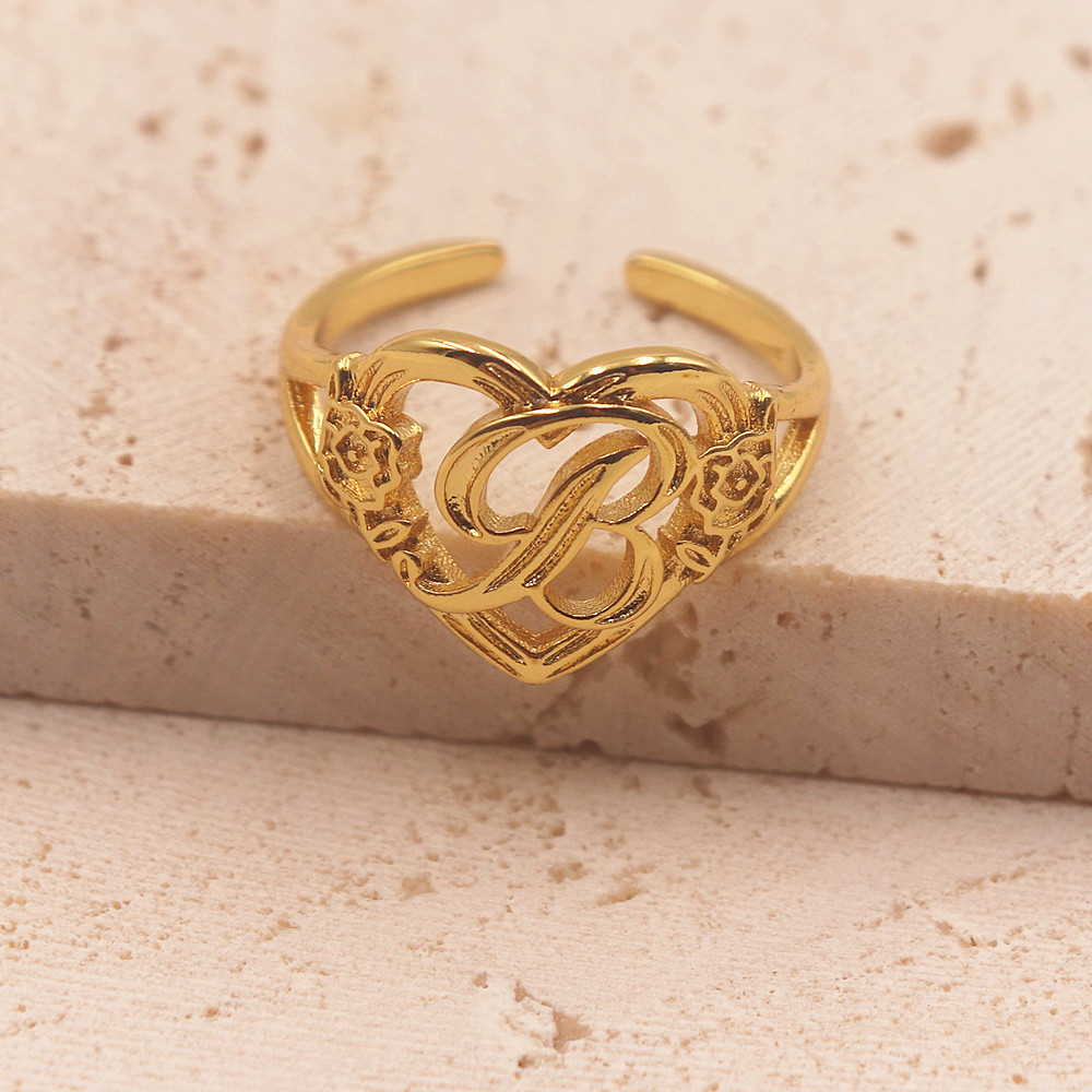 Gold Personalized Initials Hea - Initial Ring Custom avis et prix