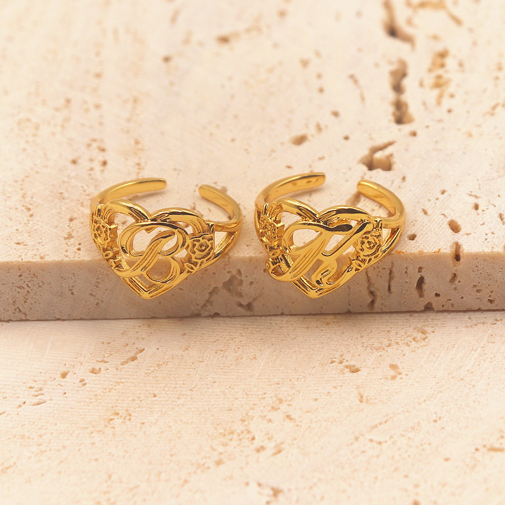 Gold Personalized Initials Hea - Initial Ring Custom avis et prix