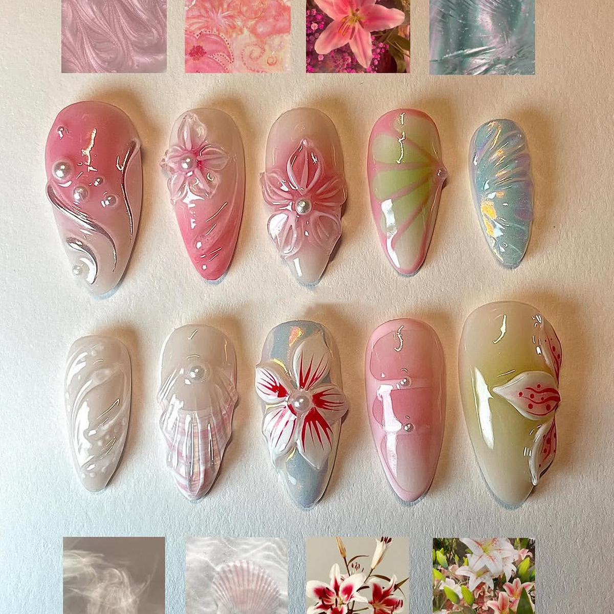 24pcs Glossy Shell Pearl Desig - Pressed Flower Art avis et prix
