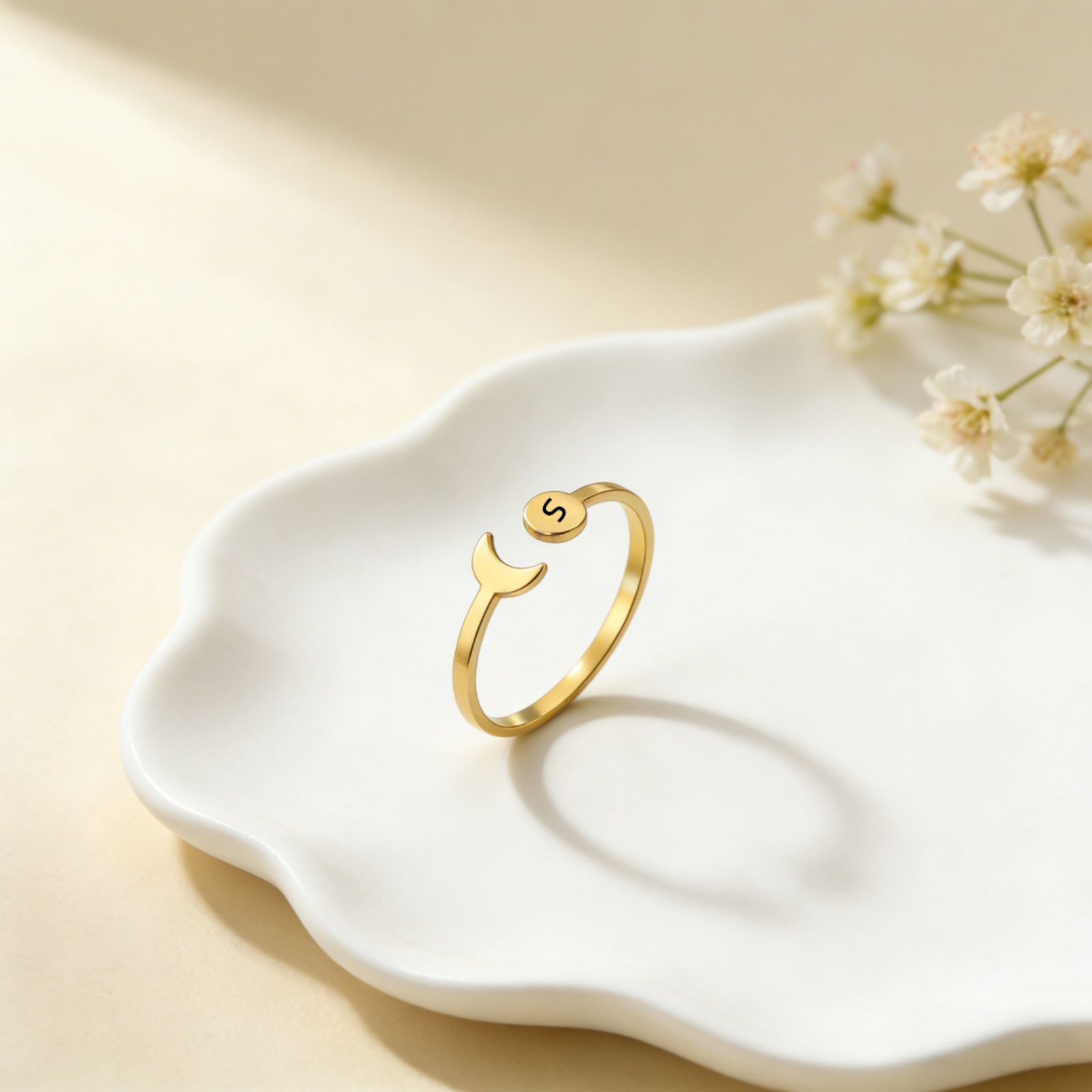 Customized Name A-Z Initial Re - Initial Ring Custom avis et prix