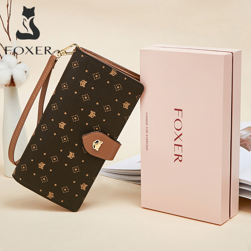 FOXER Women Long Wallet Card & - Monogram Keychain Leather avis et prix