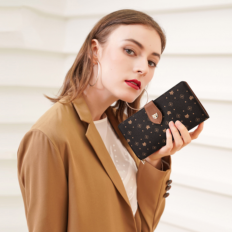 FOXER Women Long Wallet Card & - Monogram Keychain Leather avis et prix