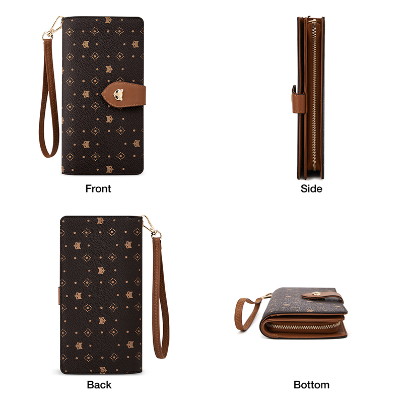 FOXER Women Long Wallet Card & - Monogram Keychain Leather avis et prix