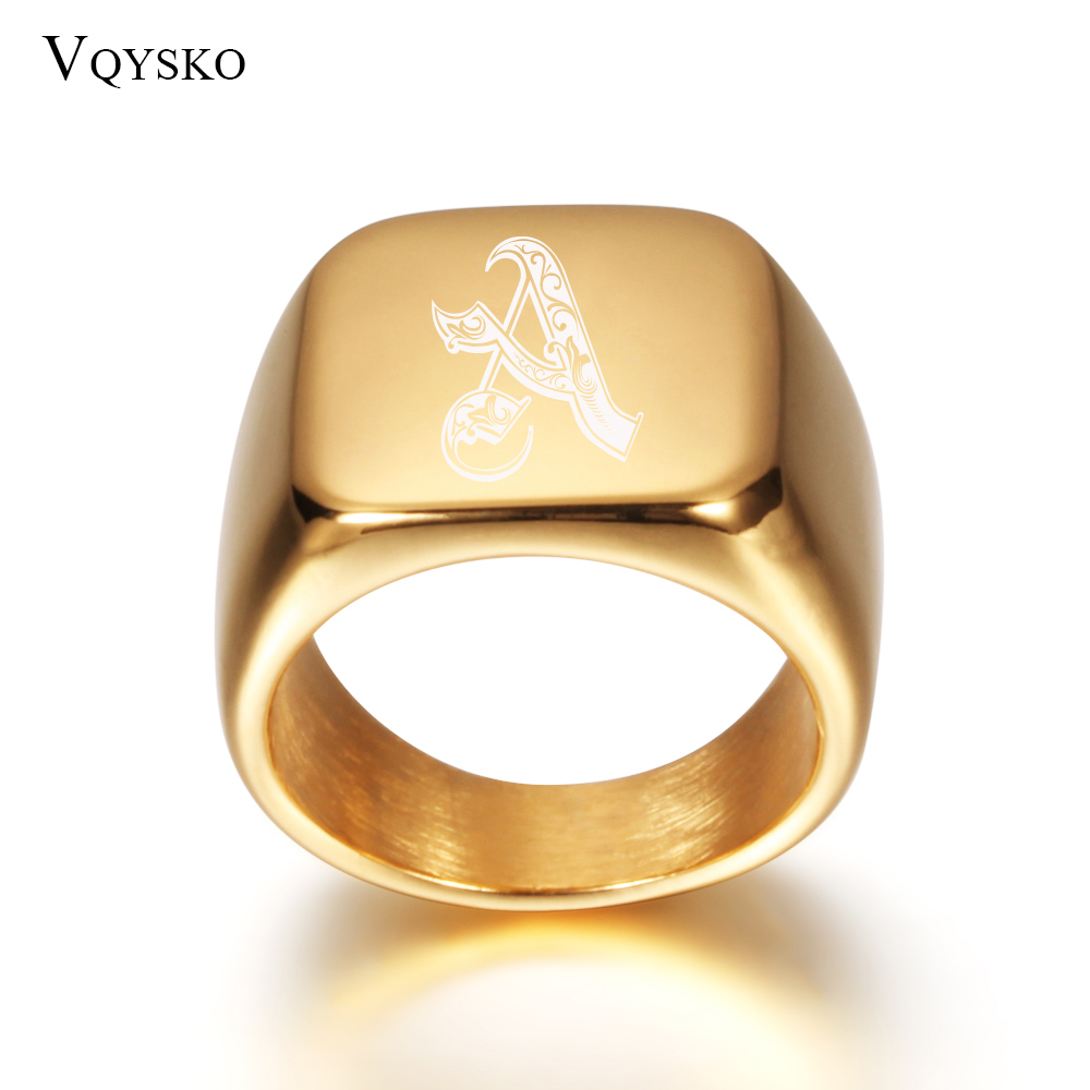 Gold Tone Mens Big Letter Ring - Initial Ring Custom avis et prix