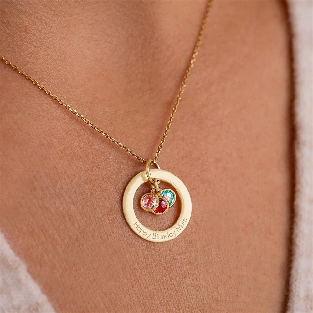 Custom Birthstone Eternal Ring - Birth Flower Necklace avis et prix