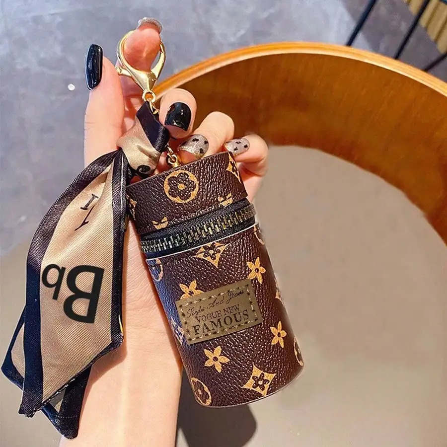 Vintage Brown Monogram Print C - Monogram Keychain Leather avis et prix