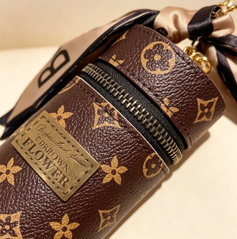 Vintage Brown Monogram Print C - Monogram Keychain Leather avis et prix