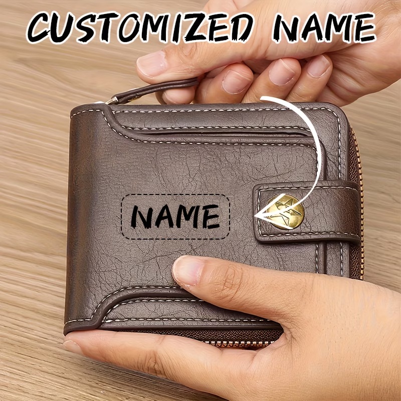 Custom Name Men's PU Wallet, C - Personalized Name Box avis et prix