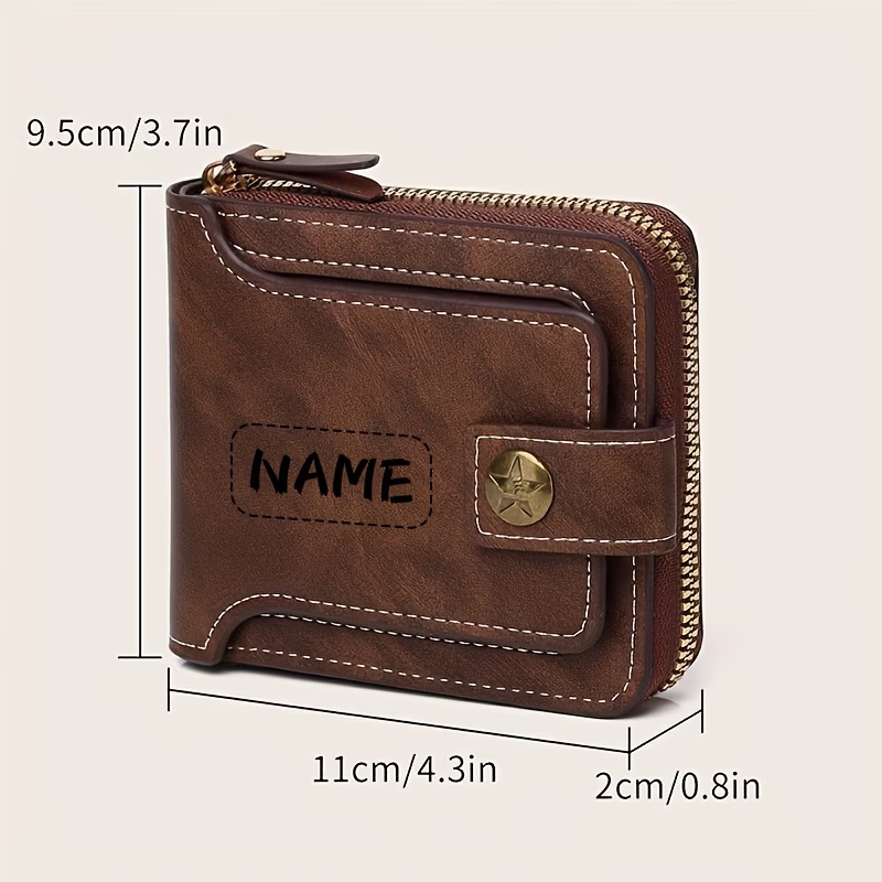 Custom Name Men's PU Wallet, C - Personalized Name Box avis et prix