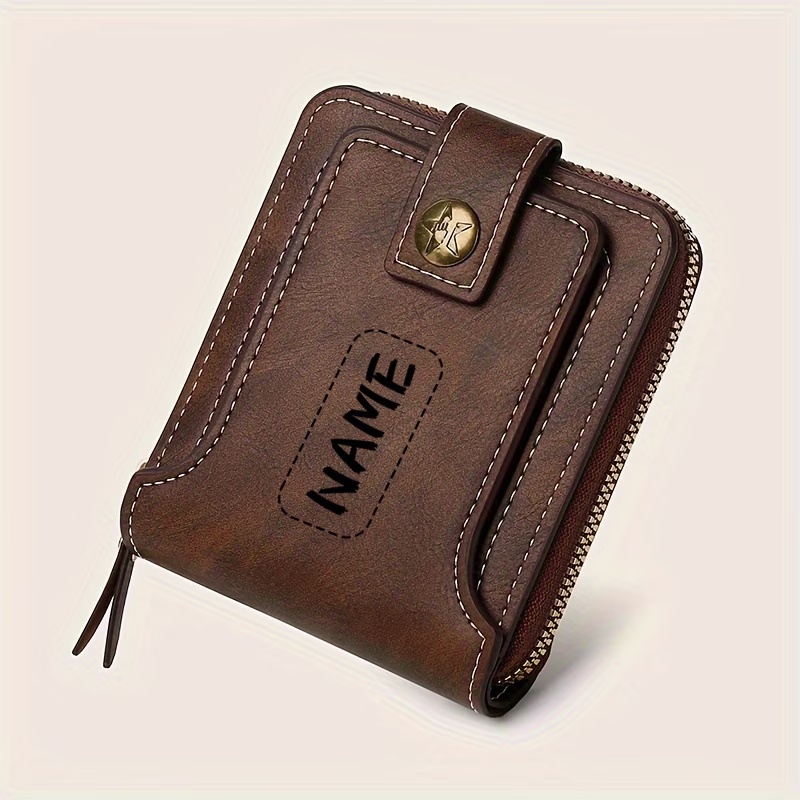Custom Name Men's PU Wallet, C - Personalized Name Box avis et prix