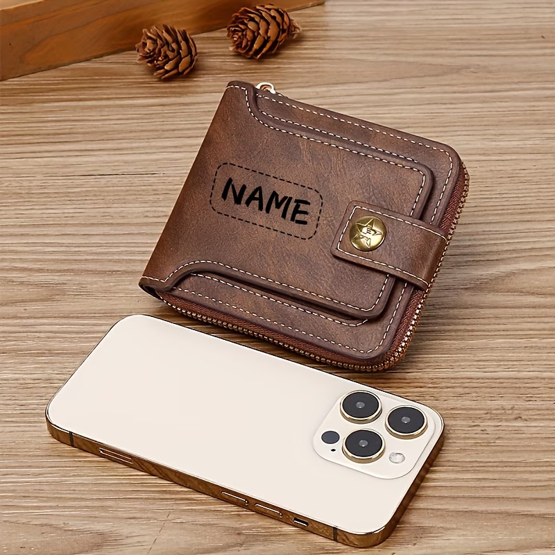 Custom Name Men's PU Wallet, C - Personalized Name Box avis et prix