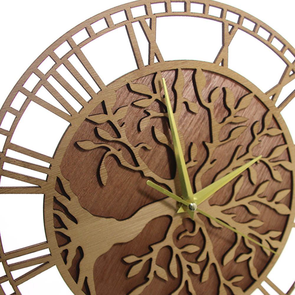 Tree of Life Wooden Wall Clock - Family Tree Print avis et prix
