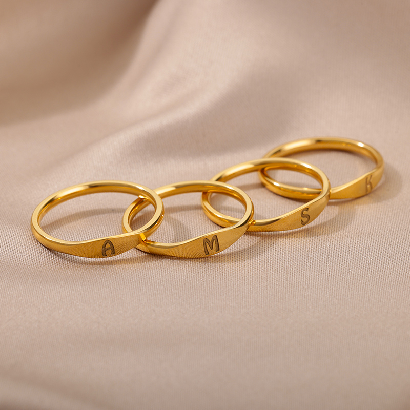 Tiny Initial Letter Rings For  - Initial Ring Custom avis et prix