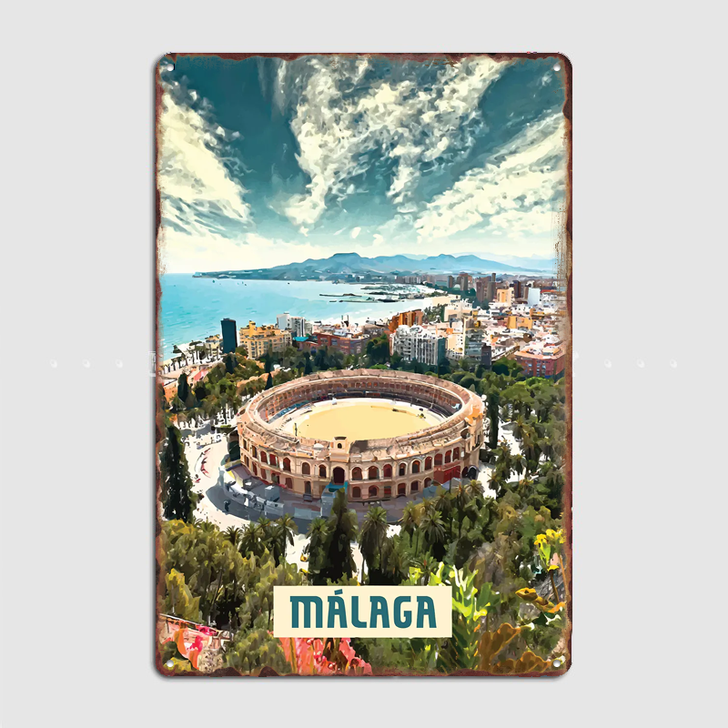 Málaga Vintage City Travel Pos - Custom Map Poster avis et prix