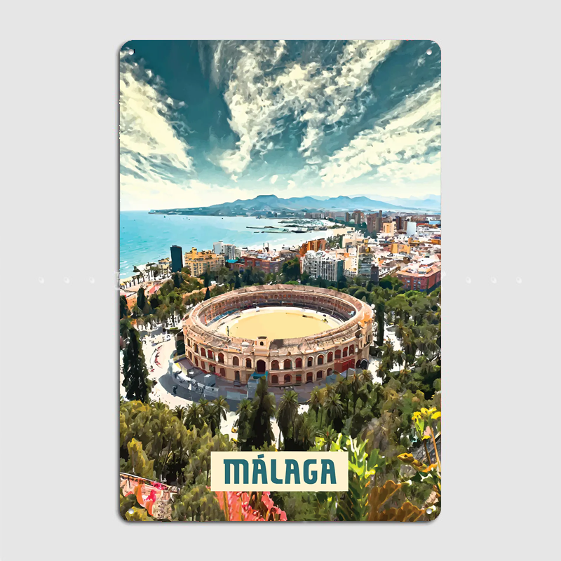 Málaga Vintage City Travel Pos - Custom Map Poster avis et prix