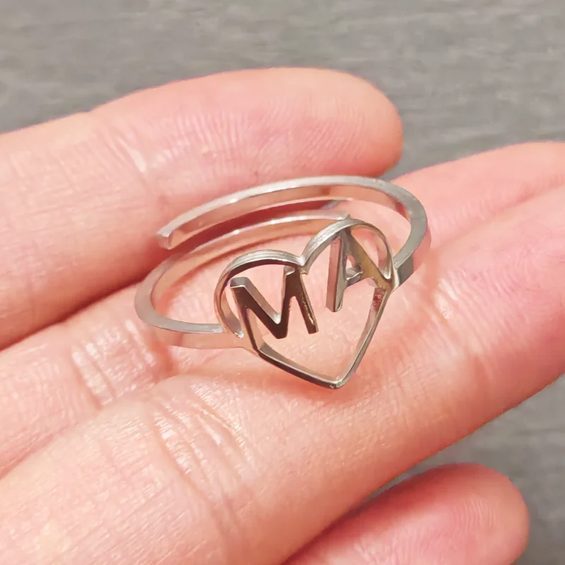Custom Hollow Name Initials Ri - Initial Ring Custom avis et prix