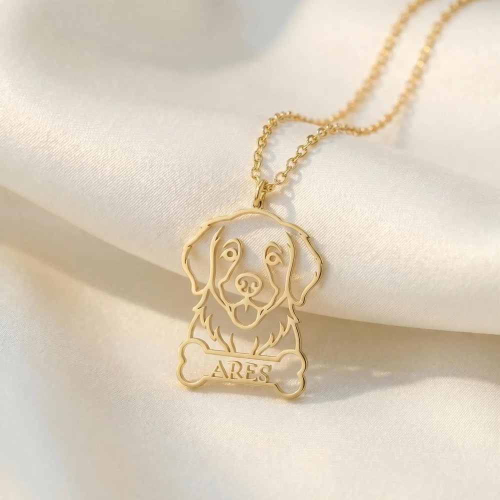 Personalized Custom Dog Breed  - Birth Flower Necklace avis et prix