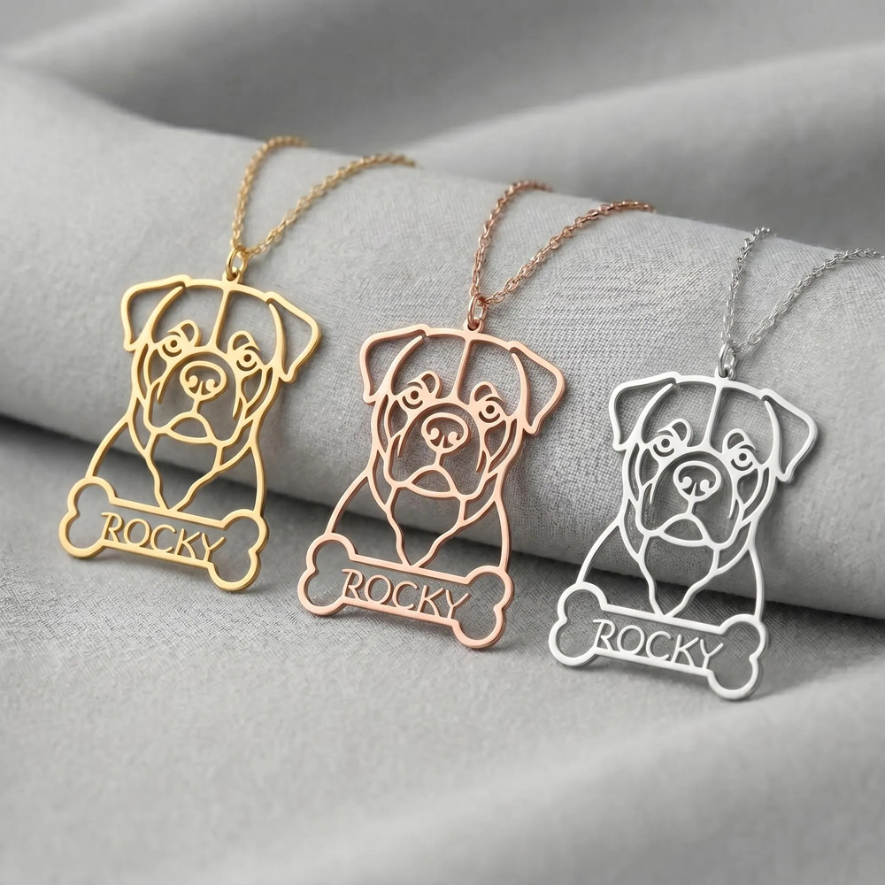 Personalized Custom Dog Breed  - Birth Flower Necklace avis et prix