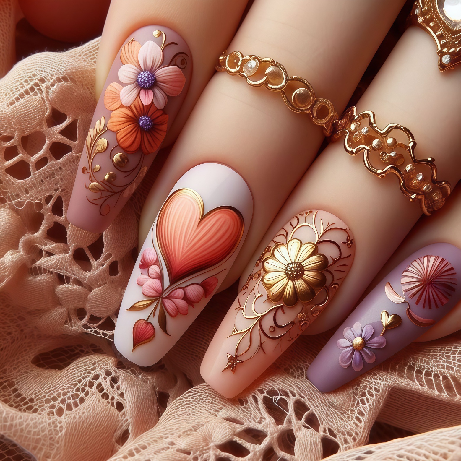 24pcs/set 3D fake nails for wo - Pressed Flower Art avis et prix