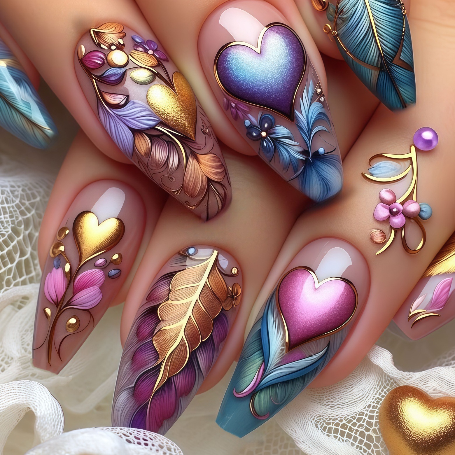 24pcs/set 3D fake nails for wo - Pressed Flower Art avis et prix