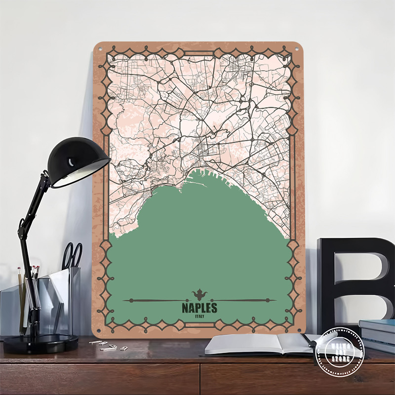 Naples City Map Tin Plaque Pos - Custom Map Poster avis et prix