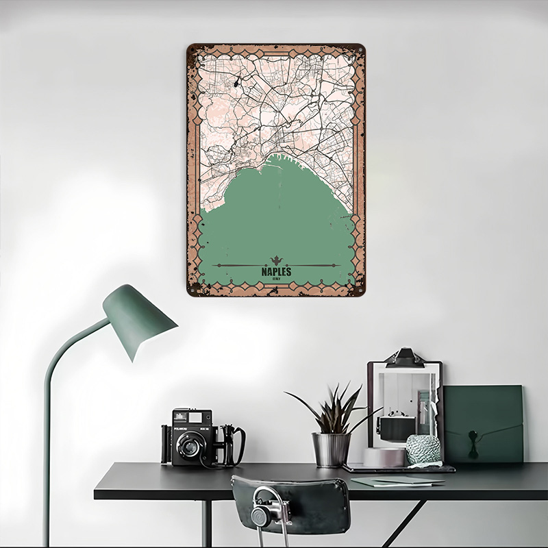 Naples City Map Tin Plaque Pos - Custom Map Poster avis et prix