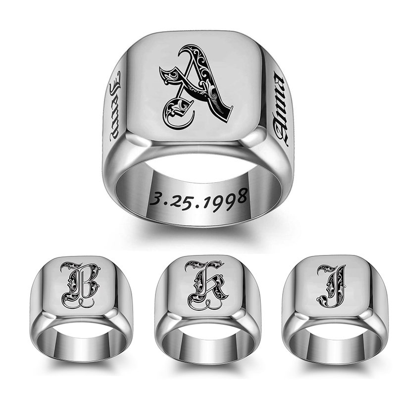 Custom Engraved Name Ring for  - Initial Ring Custom avis et prix