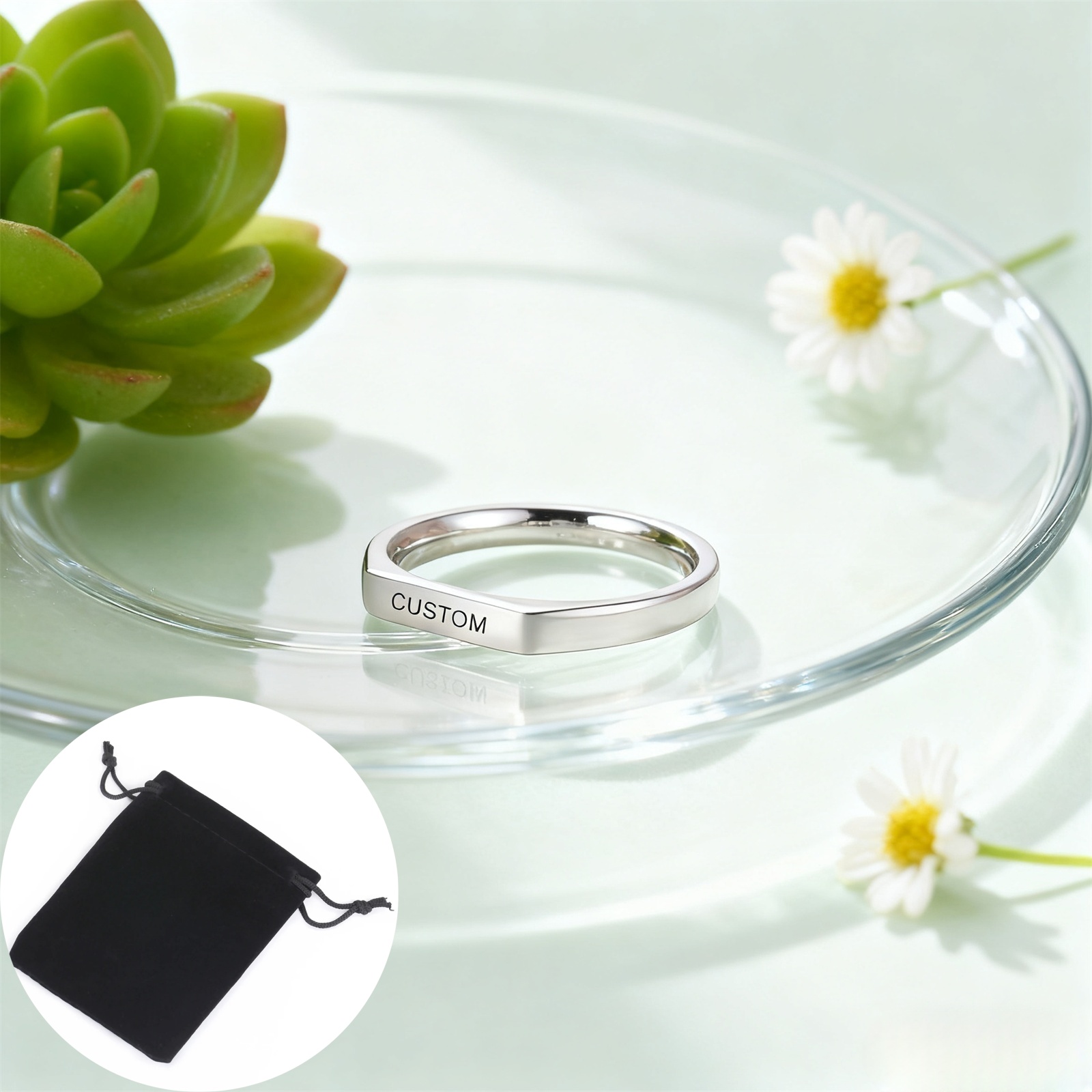 Customized Date Name Ring Stai - Initial Ring Custom avis et prix