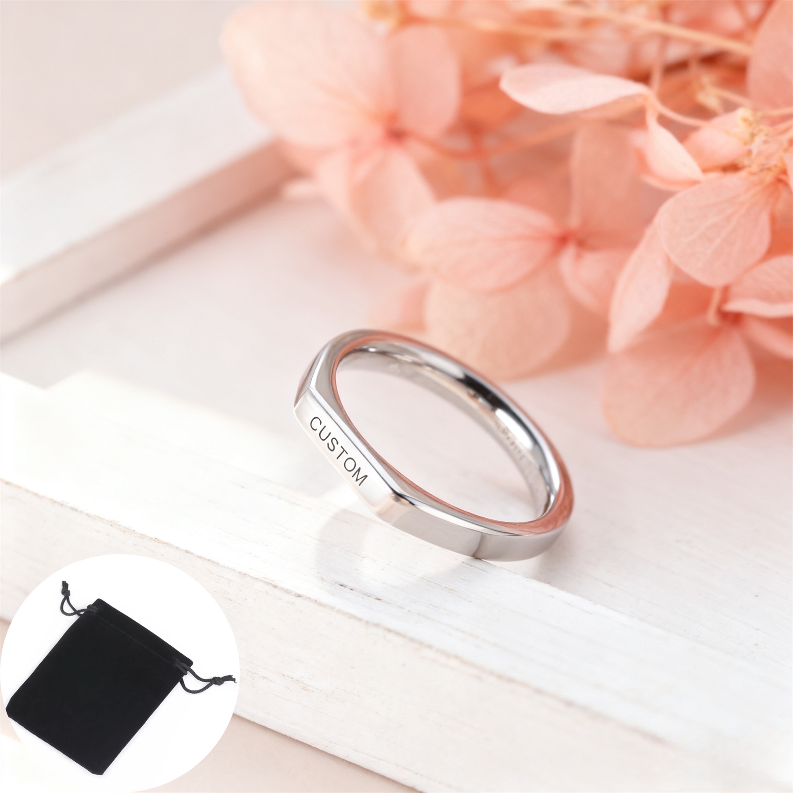 Customized Date Name Ring Stai - Initial Ring Custom avis et prix