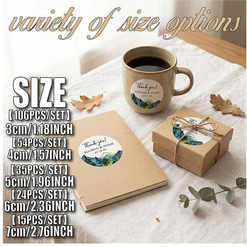 Custom Mountain Logo Round Sti - Personalized Name Box avis et prix