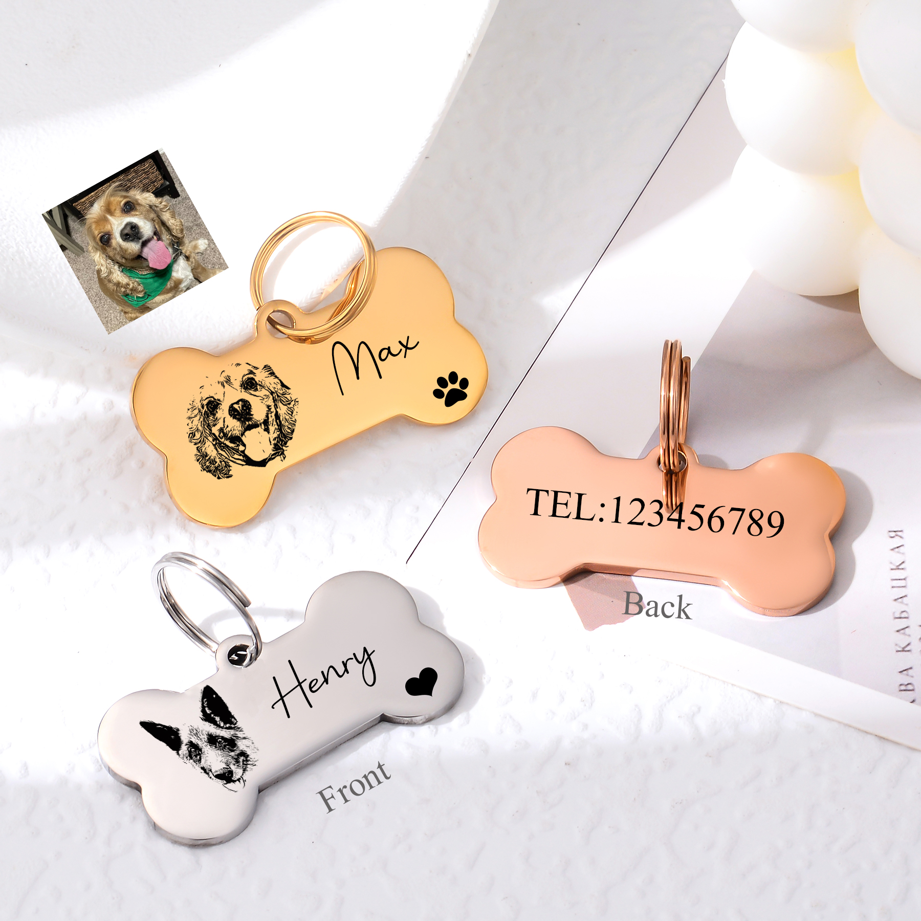 Custom Bone Dog Keychain Engra - Pet Portrait Custom avis et prix