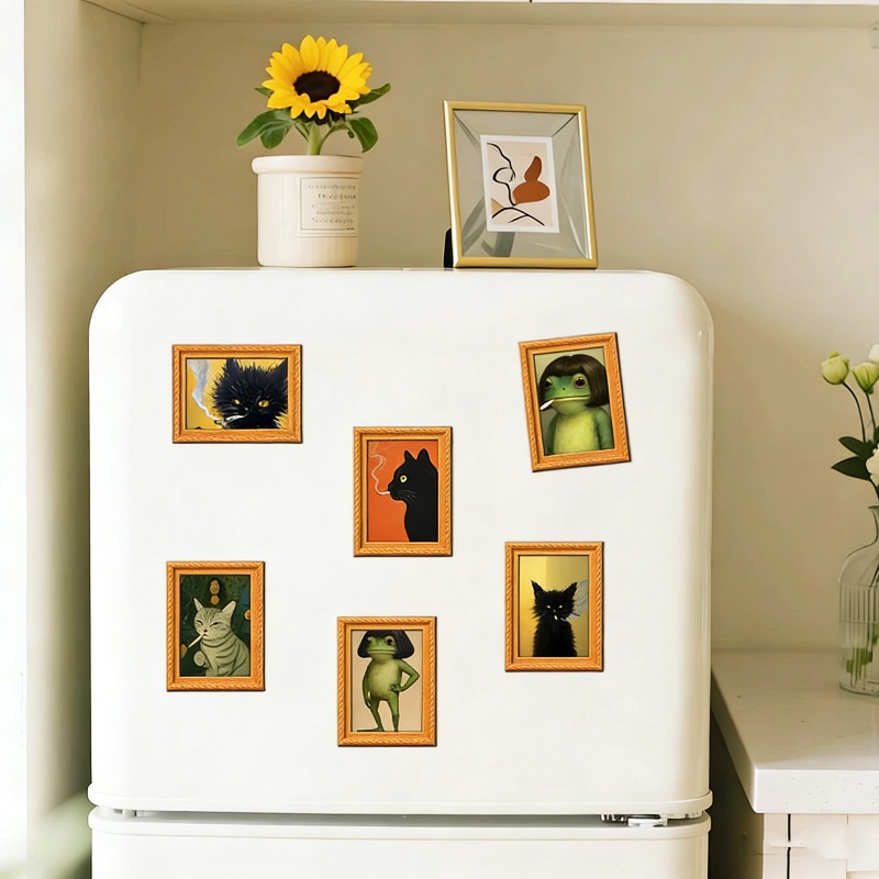 6Pcs/set Wooden Refrigerator M - Engraved Wood Frame avis et prix