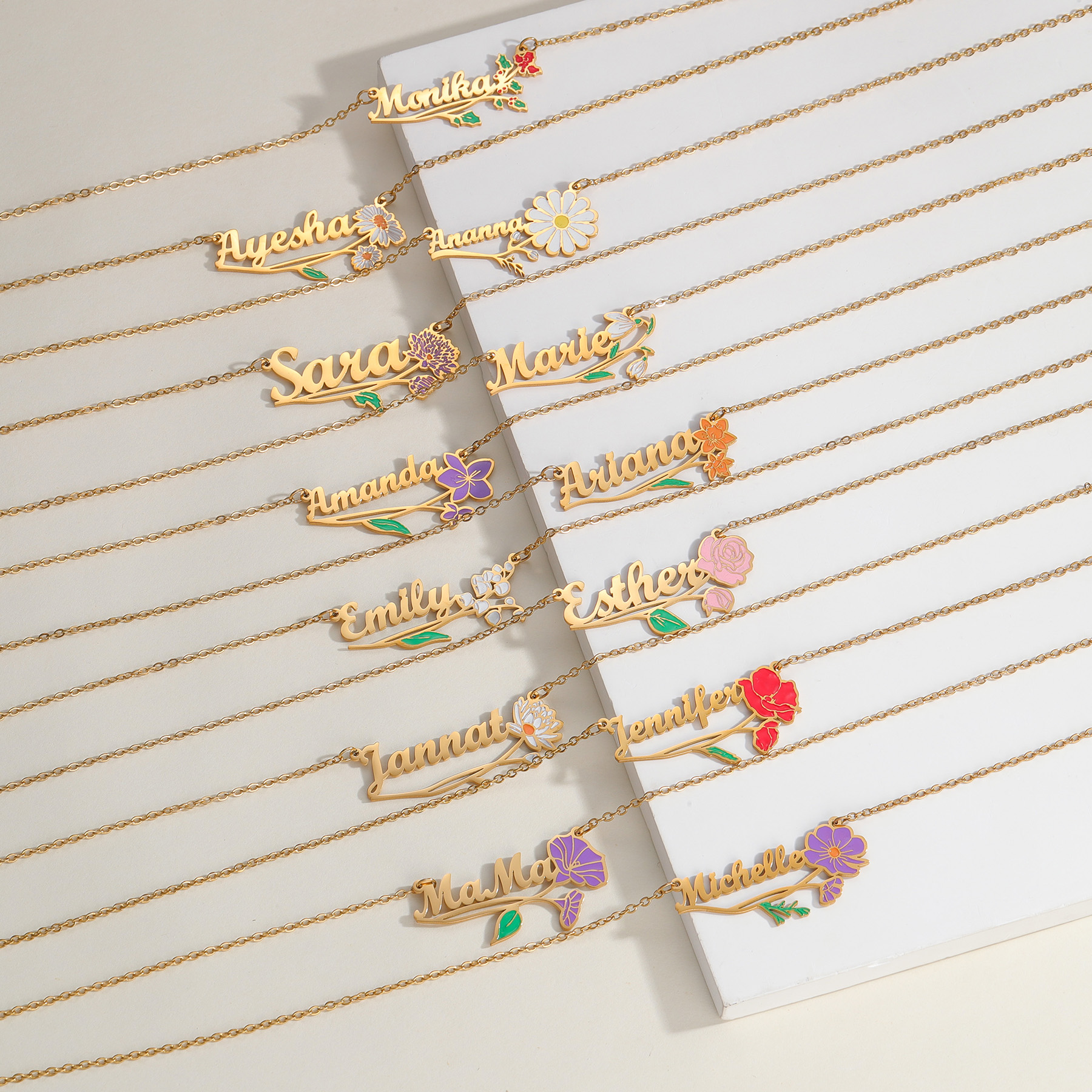 Acheerup Personalized Name UV  - Birth Flower Necklace avis et prix