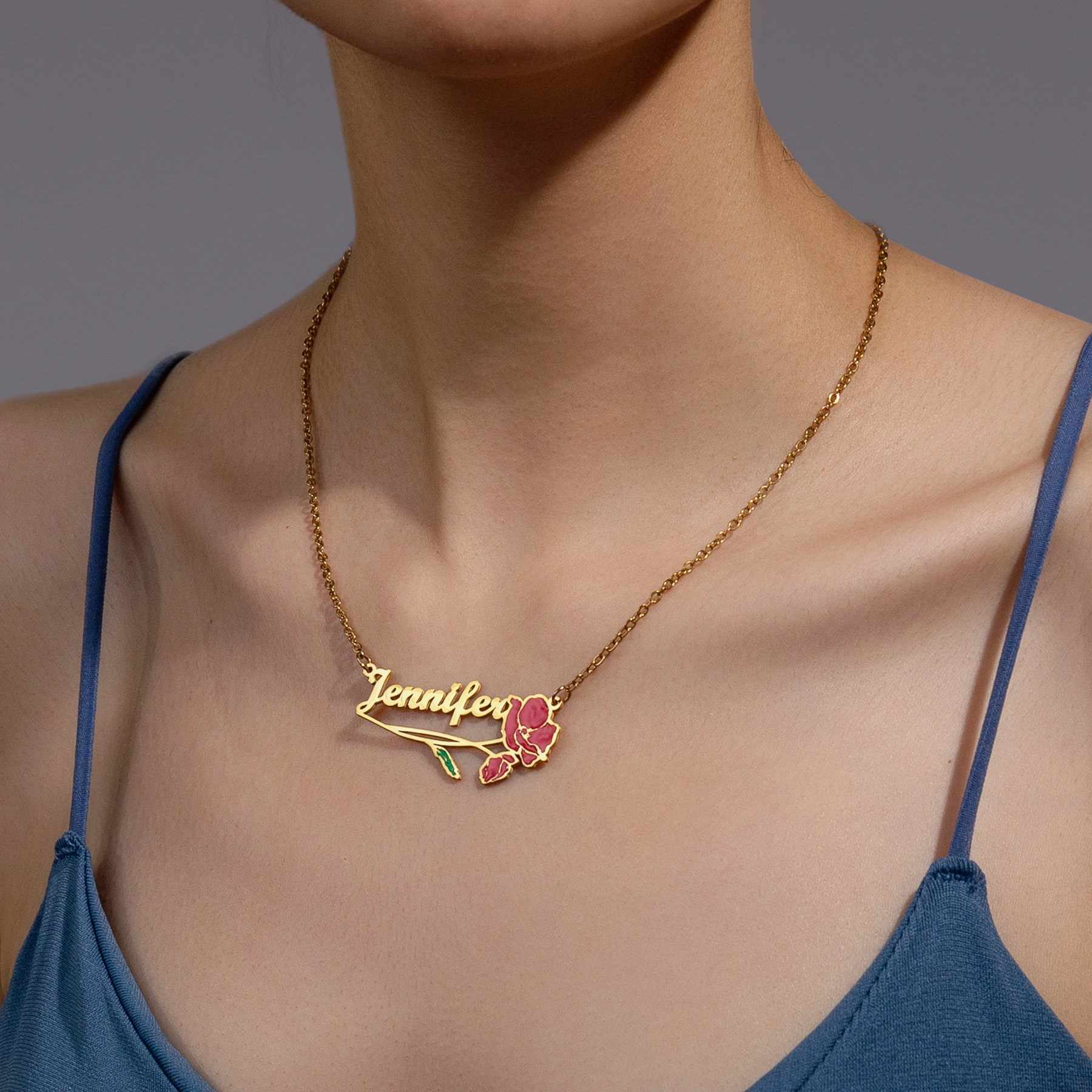 Acheerup Personalized Name UV  - Birth Flower Necklace avis et prix