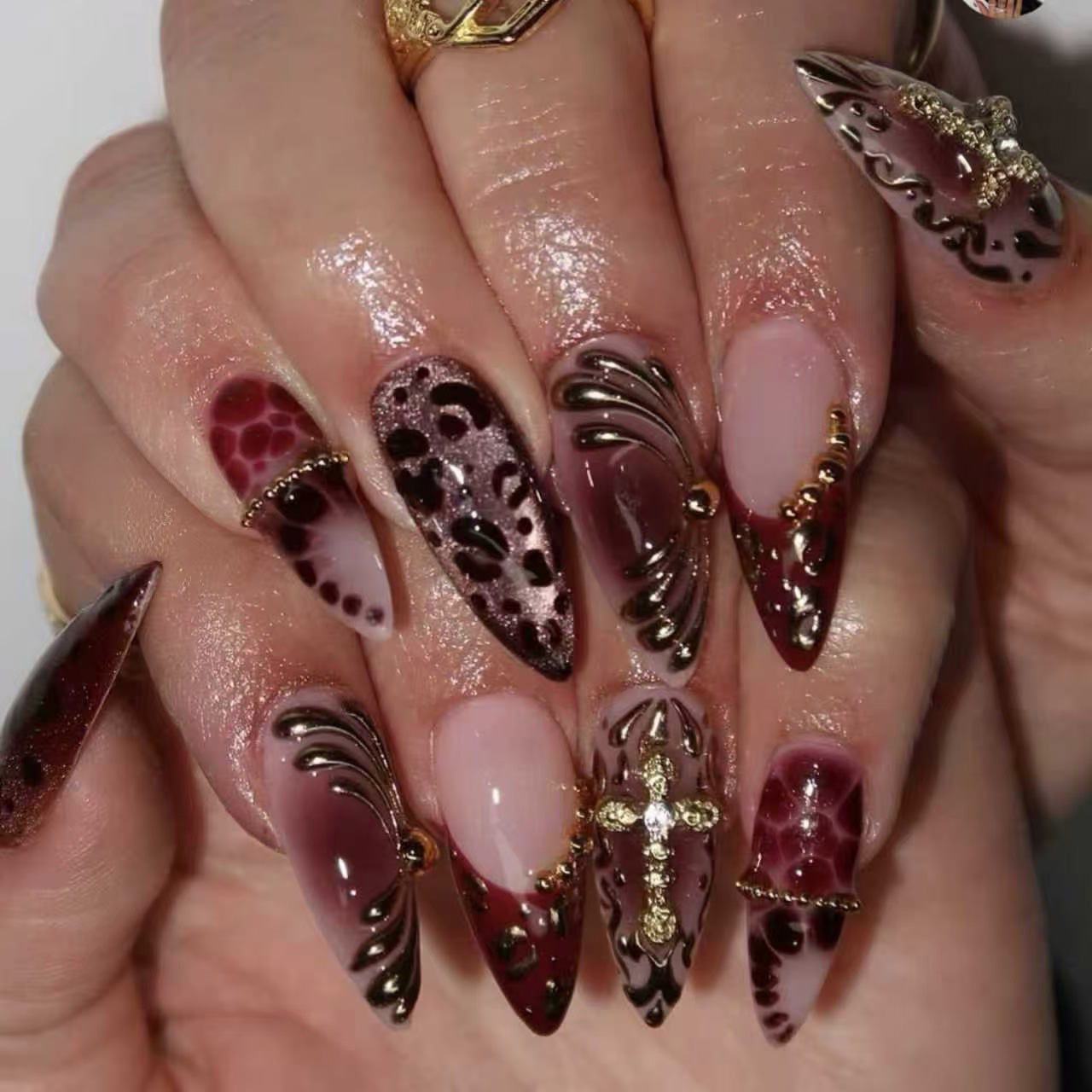 Medium fake nails for women gr - Pressed Flower Art avis et prix