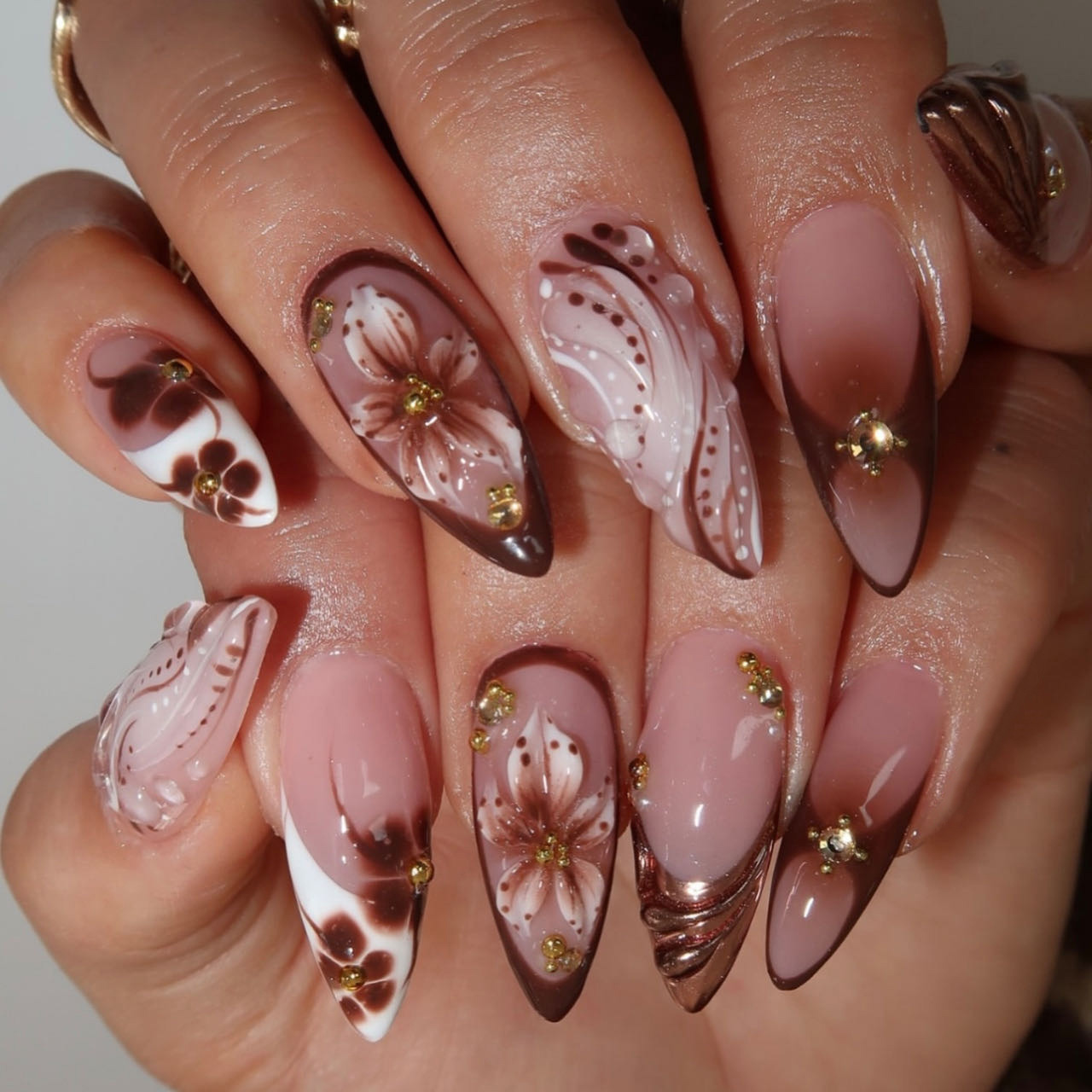 Medium fake nails for women gr - Pressed Flower Art avis et prix