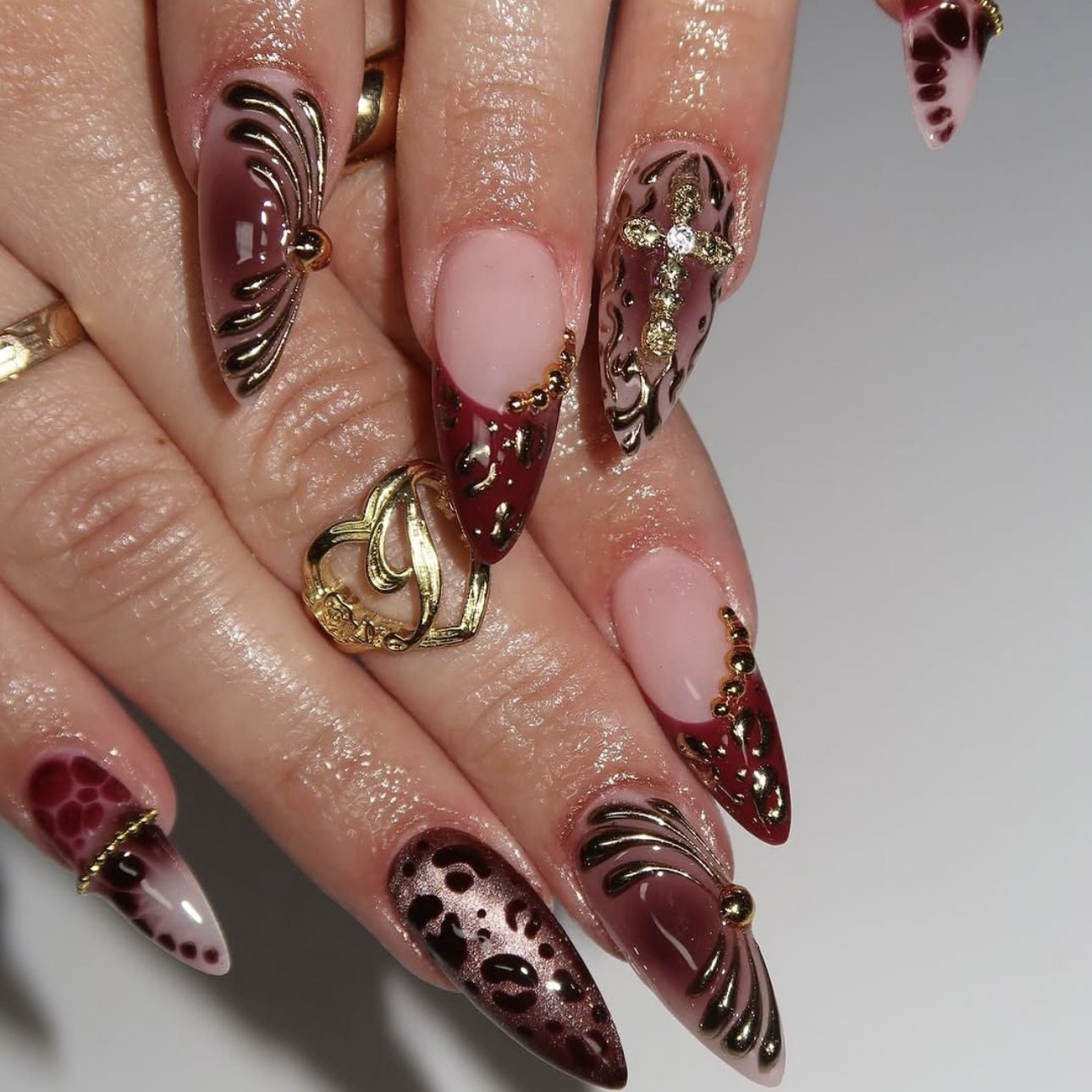Medium fake nails for women gr - Pressed Flower Art avis et prix