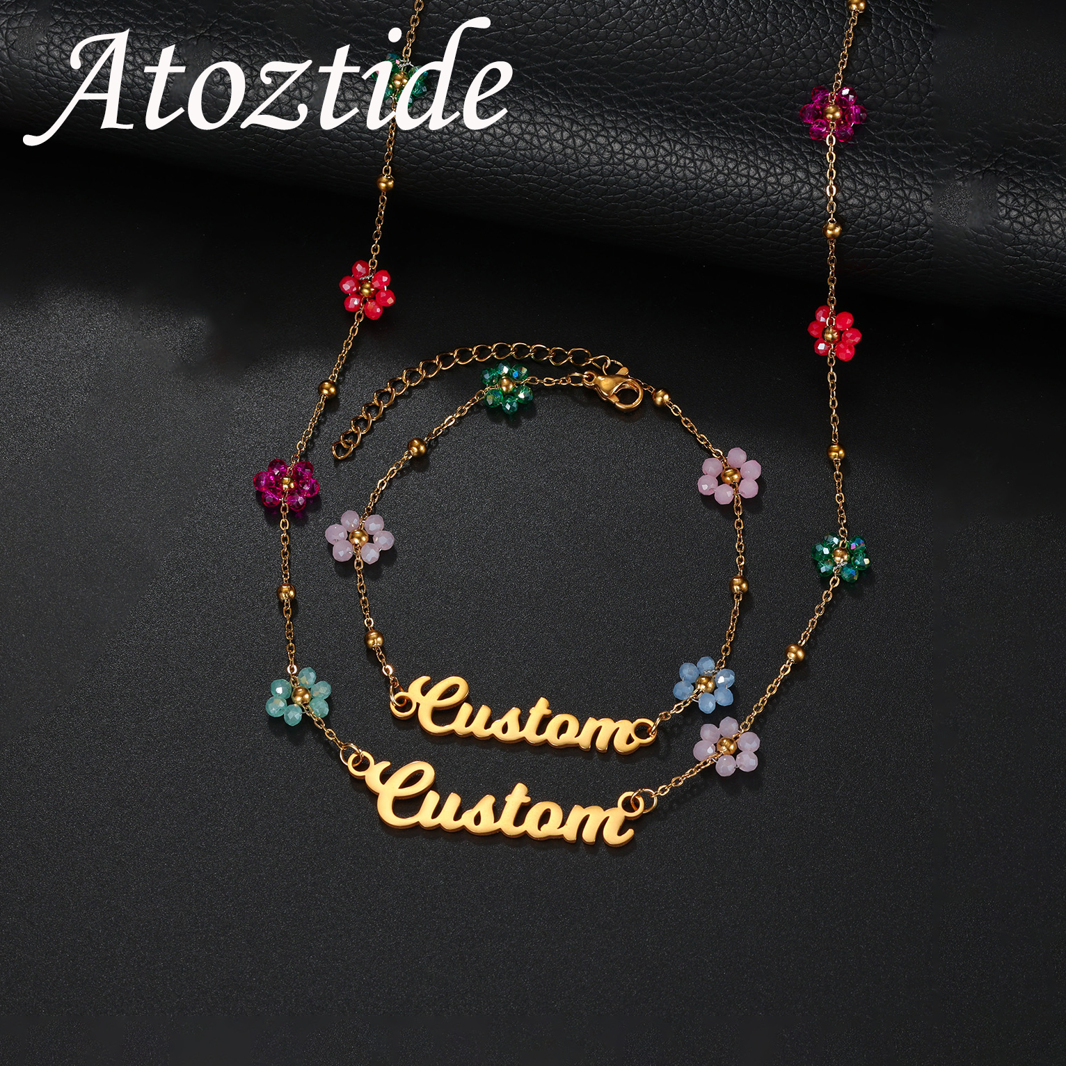 Atoztide Custom Name Jewelry S - Birth Flower Necklace avis et prix