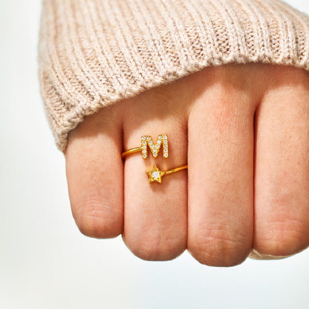 YOU WERE BORN TO SHINE INITIAL - Initial Ring Custom avis et prix