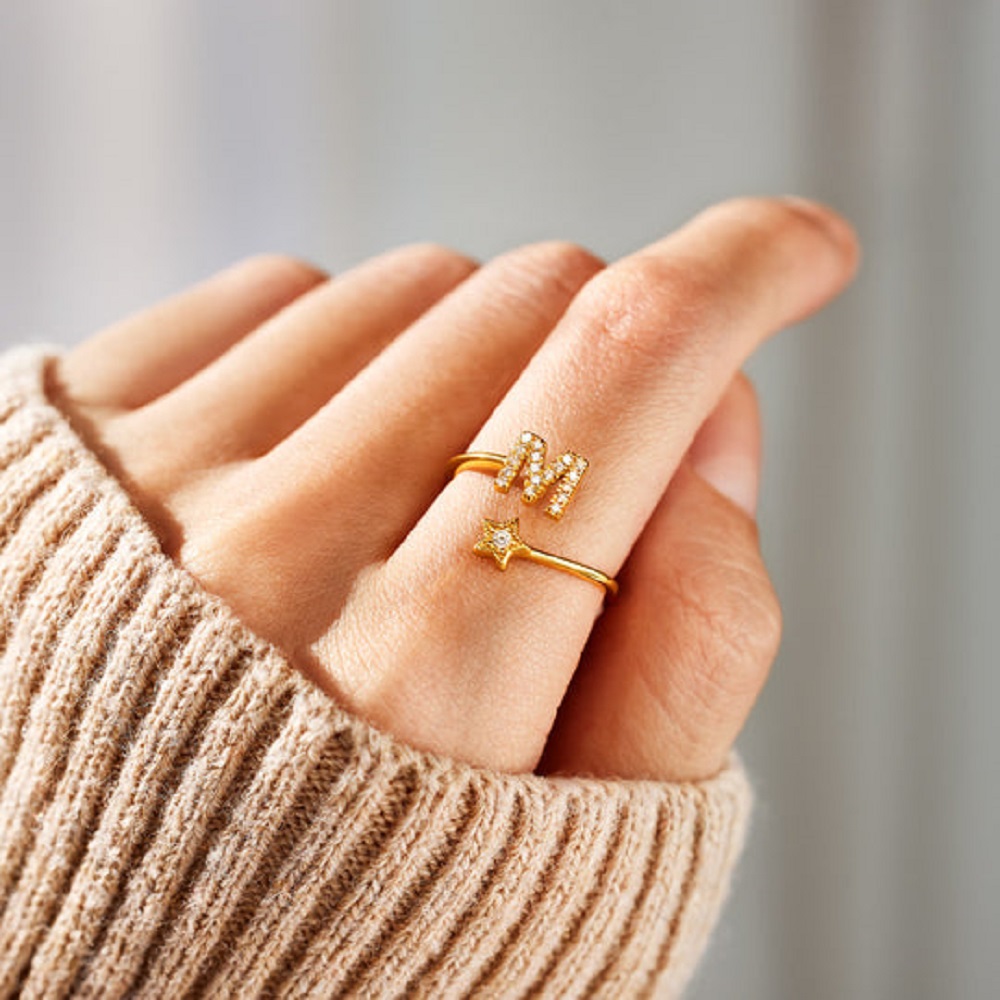 YOU WERE BORN TO SHINE INITIAL - Initial Ring Custom avis et prix