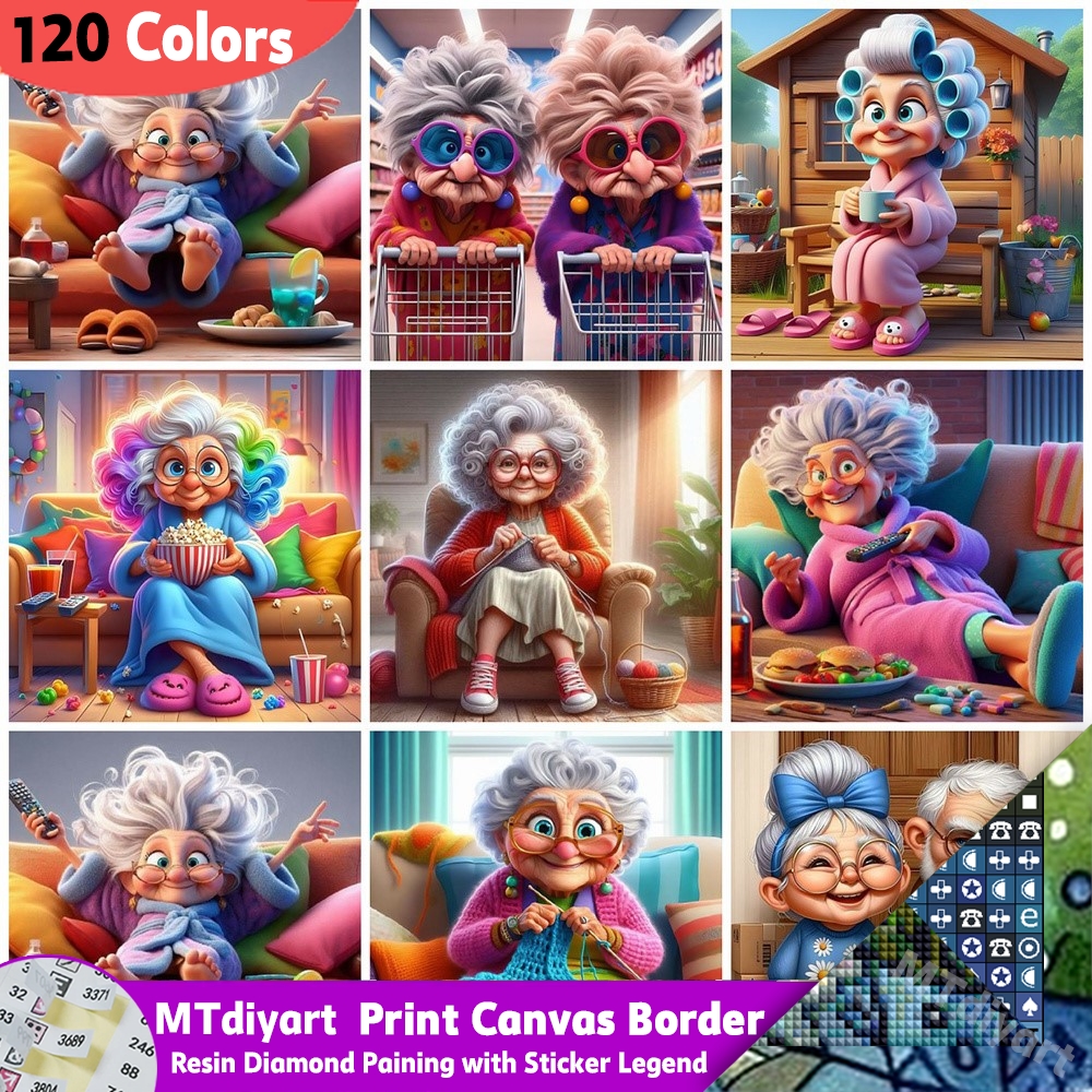 Old Lady Resin 120 Colors Diam - Photo Mosaic Print avis et prix