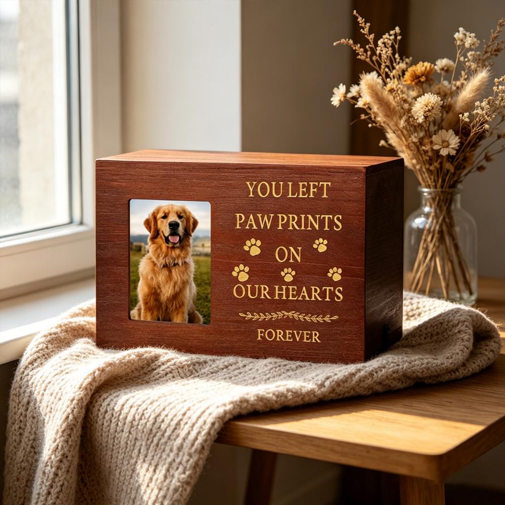Wooden Pet Urn Solid Wood with - Engraved Wood Frame avis et prix