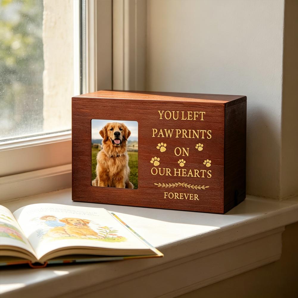 Wooden Pet Urn Solid Wood with - Engraved Wood Frame avis et prix
