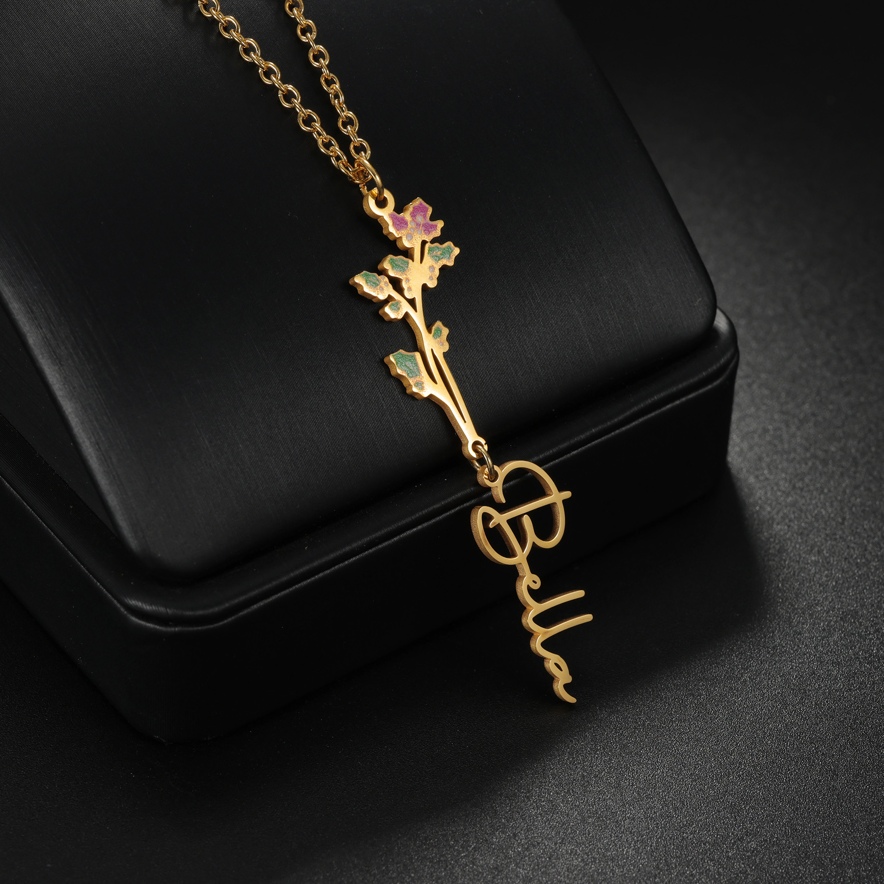 Acheerup Custom Name Necklace  - Birth Flower Necklace avis et prix