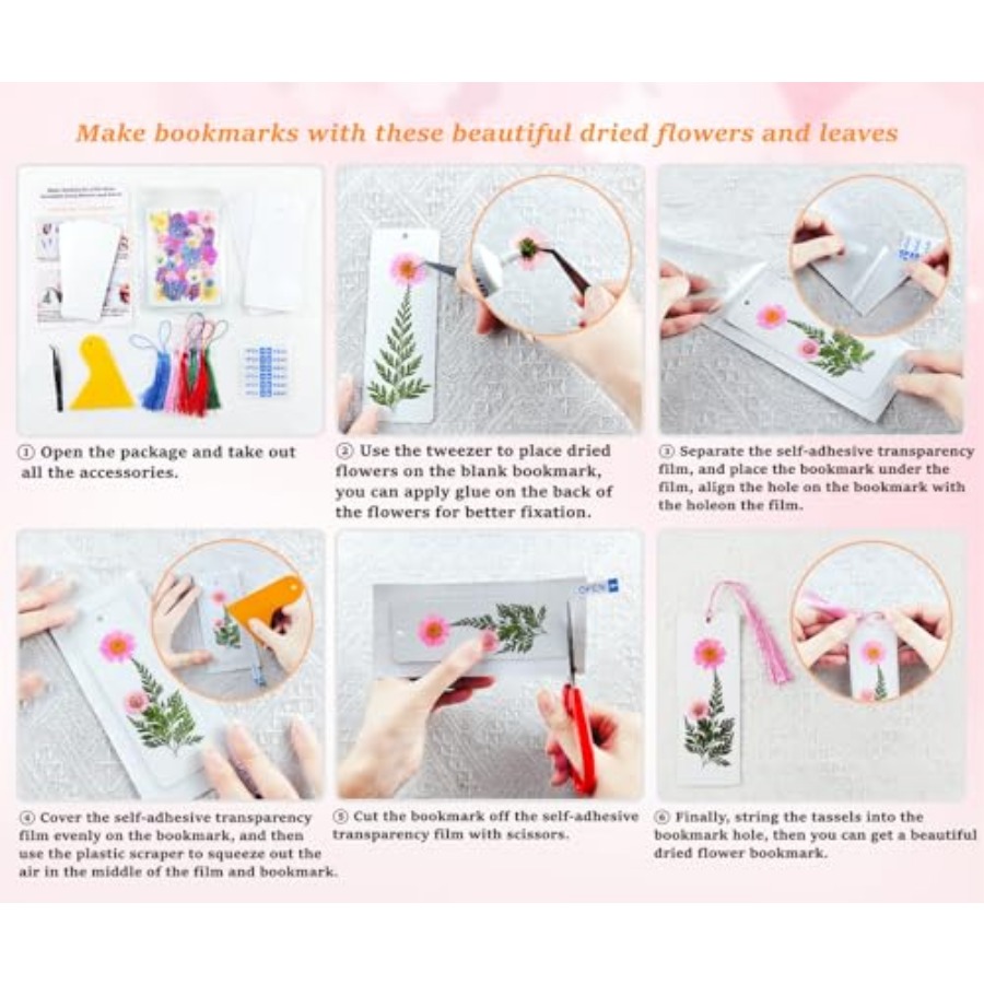 Cardstock Blank Bookmarks Set, - Dried Flower Bookmark avis et prix