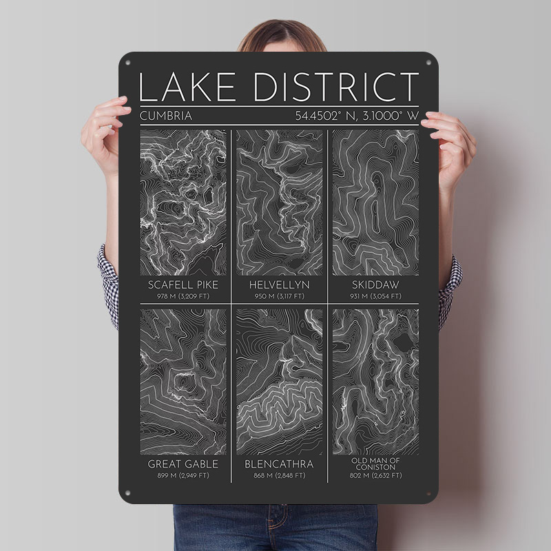 Lake District Mountains Topogr - Custom Map Poster avis et prix